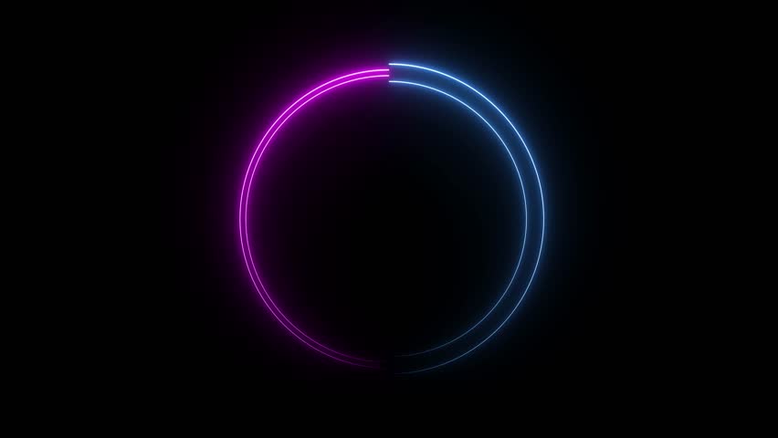 A dynamic circular animation, and glowing neon number 75 animation . on a black background. and creating a stunning video.4k video