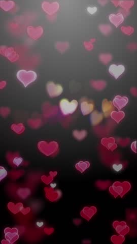 valentine background with hearts	on black