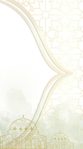 Vertical Eid Mubarak greeting animation with gold lanterns, crescent moon, and mosque silhouettes on an elegant white background; perfect for social media stories and Islamic holiday celebrations.
