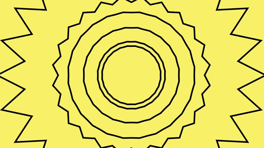 abstract, yellow, black, seamless, loop, geometric, pattern, kaleidoscope, motion, graphics, background, minimalist, radial, animation, sunburst, symmetrical, modern, design, visual, backdrop, vj, creative, art, concentric, digital, dynamic, hypnotic, element, circular, trendy, flat, sharp, simple, pulse, energy, decorative, aesthetic, pop, bright, contrast, vector, stylish, rotation, symmetry, repetition, rhythmic, ornament, movement, sequence, texture