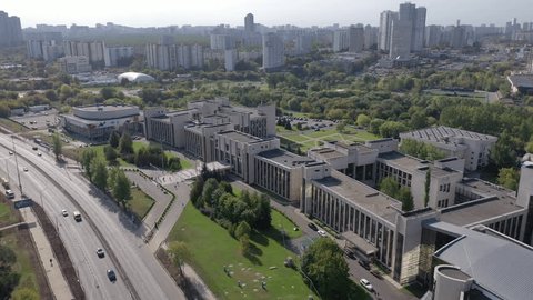 Wide Aerial View Mgimo near Highway