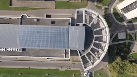 Vertical Rotating Drone Ascent above Mgimo Roof