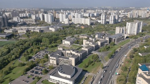 Forward Descending Drone Flight Mgimo Entrance