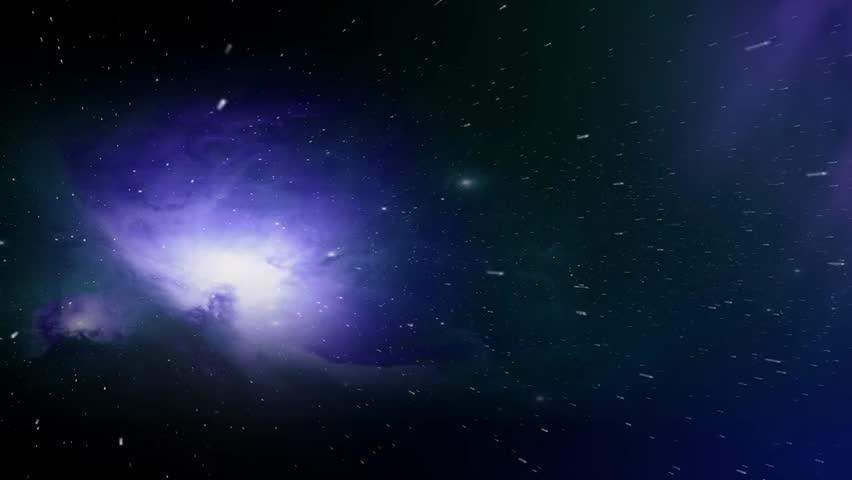 Zooming into a massive blue nebula in deep space with stars flying past, simulating warp speed, cosmic exploration, and futuristic sci-fi visuals.
