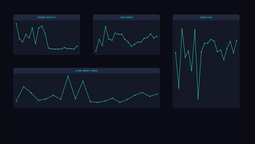 A digital financial data panel with glowing analytics widgets and floating numbers on a dark tech UI, featuring subtle neon highlights in a corporate presentation style.