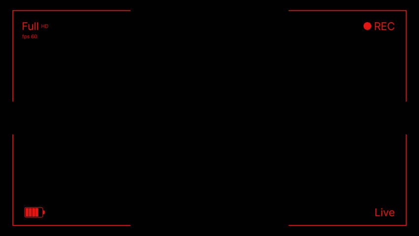 Cinematic Viewfinder Screen, On-Screen Recorder Interface, Retro Camcorder Display, Vintage Camera HUD