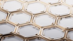 Metallic hexagon structure pattern background, 3d rendering. Motion graphic. - Powered by Shutterstock - Get 15% off with code: PIKWIZARD15