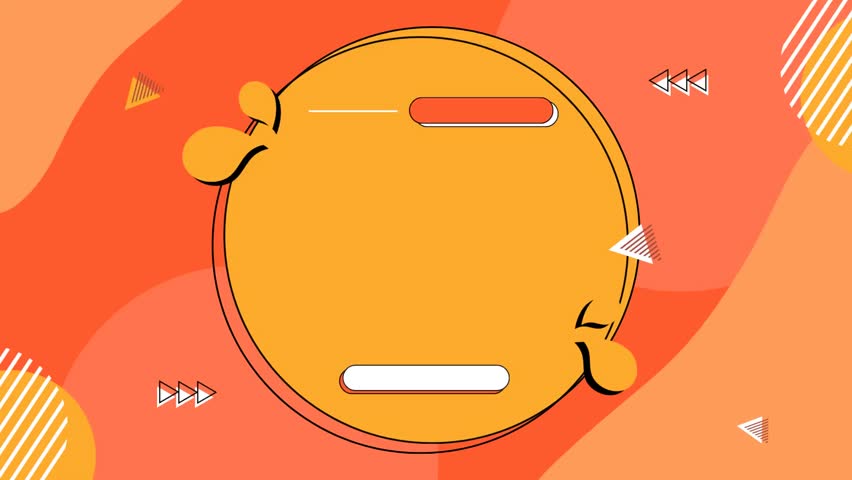 Abstract Memphis Style Geometric Motion Background with Central Circular Copy Space