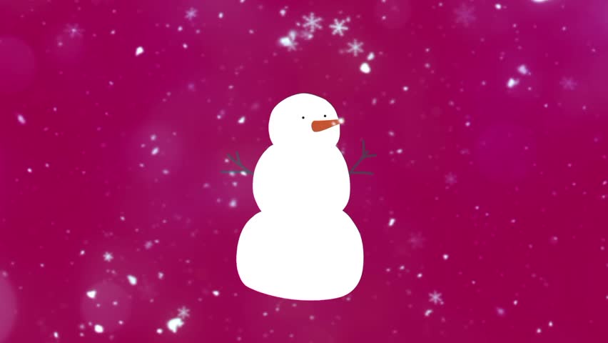 Christmas Snowman with Snowflake Background