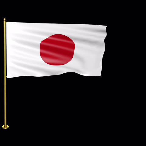 Japan Waving Flag Transparent Alpha Loop