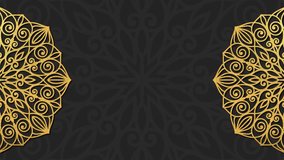 Elegant gold mandala ornament on dark gray background with subtle pattern, islamic or indian style decorative border - Powered by Shutterstock - Get 15% off with code: PIKWIZARD15