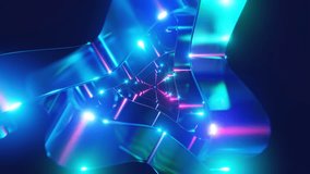 Futuristic neon tunnel of glowing particles and abstract metallic reflections - Powered by Shutterstock - Get 15% off with code: PIKWIZARD15