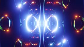 Futuristic neon loops mirrored rings glowing particles with kaleidoscopic symmetry - Powered by Shutterstock - Get 15% off with code: PIKWIZARD15