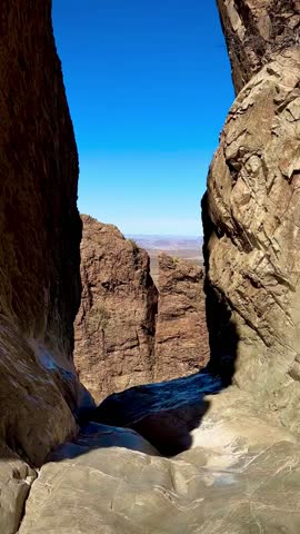 Walking Towards a Window View Cliff in the Mountains (Big Bend National Park, Texas, USA)