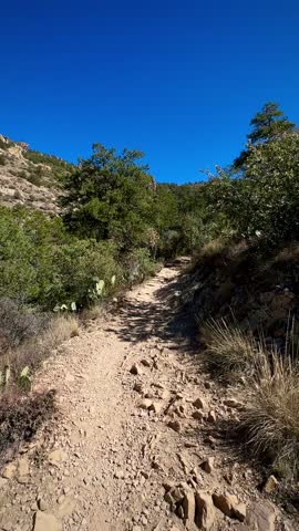 Ascending a Sandy Incline in a West Texas Mountain Range(Big Bend National Park, Texas, USA) 