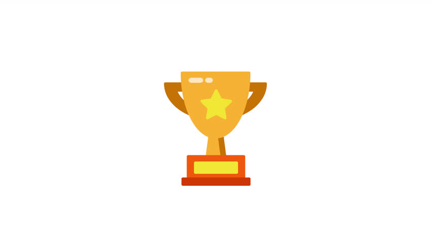 Golden trophy with a star on a white background perfect for awards, success, achievement, recognition, competition, victory, and celebration concepts.