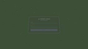 The screen displays a login process with a loading symbol followed by an animation that illustrates a hacking scenario. The scene represents digital activities. - Powered by Shutterstock - Get 15% off with code: PIKWIZARD15