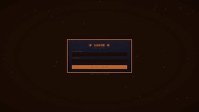 A login screen appears with fields for username and password. After input, an animation of hacking starts, showing warnings of a security breach. The process presents a sense of urgency and concern. - Powered by Shutterstock - Get 15% off with code: PIKWIZARD15