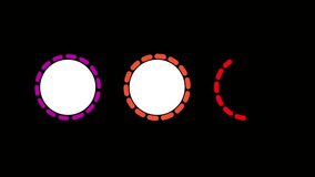 Circles animation progress indicator with loading bars loop. Animated colorful progress indicator on black background. Motion graphics video clip. - Powered by Shutterstock - Get 15% off with code: PIKWIZARD15