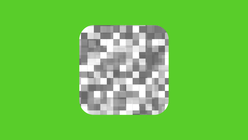 square rounded censored with censored animation on transparent background. 4K Video