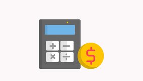 Animation calculator with dollar coin for finance visuals. Suitable for financial planning, budgeting, investment, and accounting concepts. - Powered by Shutterstock - Get 15% off with code: PIKWIZARD15
