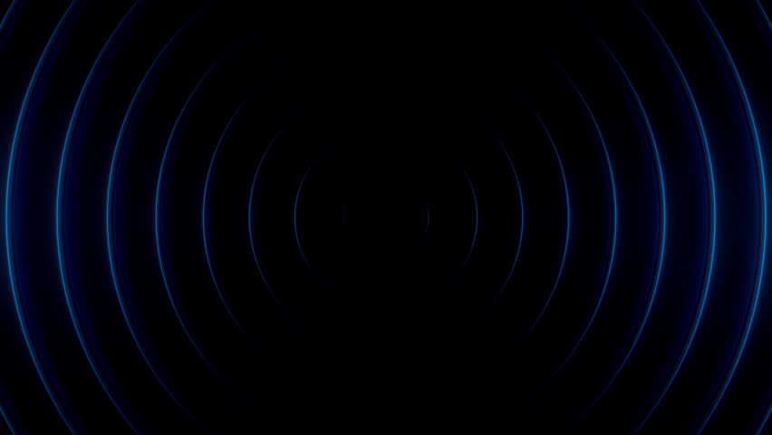 Looping 3D animation of glowing blue rings pulsing outward with a smooth futuristic aesthetic.