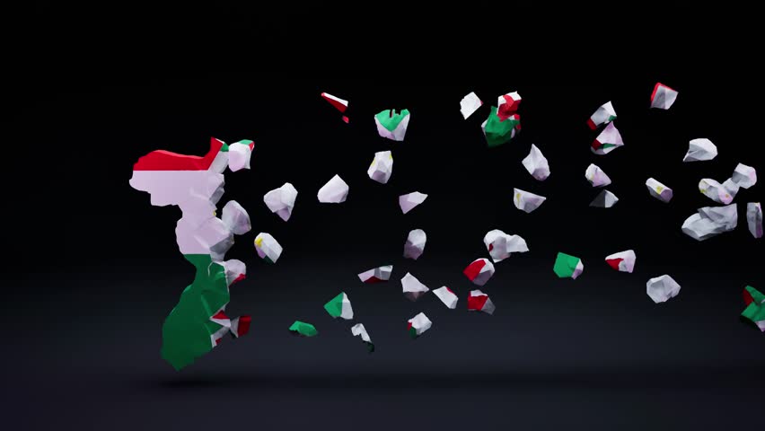 Tajikistan Map With Flag Animation.