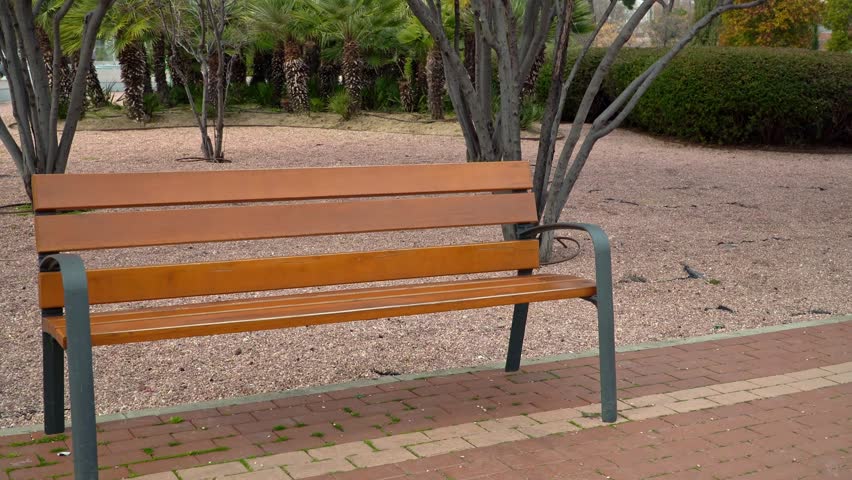 Asian couple sitting on a park bench during a saint valentine´s day date