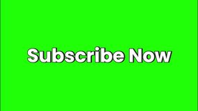 Minimalist white "Subscribe Now" text animation with a black outline, isolated on a bright green screen for social media video editing. - Powered by Shutterstock - Get 15% off with code: PIKWIZARD15