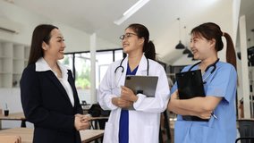 Asian team and face of doctors woman with staff for medical support, insurance and partnership, Healthcare and medical support concept. - Powered by Shutterstock - Get 15% off with code: PIKWIZARD15