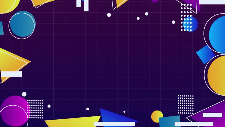 A dynamic sequence of geometric icons on a vibrant background, creating a modern and eye-catching visual. Ideal for creative agencies, designers, educators, marketers, and digital content creators for presentations, branding, and motion graphics projects.
