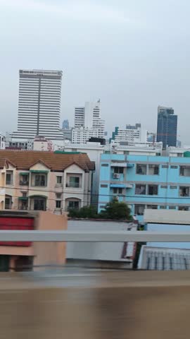 View of Bangkok through the car window.