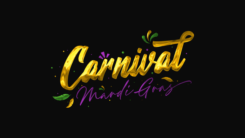 Shiny carnival lights gold Mardi gras on transparent background, perfect for party invitations, event flyers, festive social media posts.