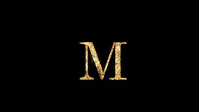Golden letter M with beautiful golden glitter and alpha channel, golden alphabet with transparent background - Powered by Shutterstock - Get 15% off with code: PIKWIZARD15