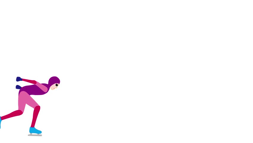 This is a video clip of a speed skating pursuit competition.