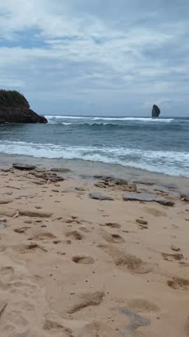 waves crashing on the seashore