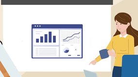 Business Presentation with Data Charts – Team Analysis, Strategy Planning and Corporate Meeting 2D Animation - Powered by Shutterstock - Get 15% off with code: PIKWIZARD15