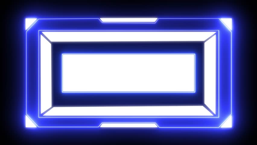 Energetic blue neon MAY glowing tech display with bold modern typography and luminous frame for futuristic digital visuals.