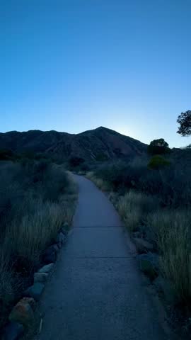 Hiking Down the Window View Trail During Blue Hour (Big Bend National Park, Texas, USA)