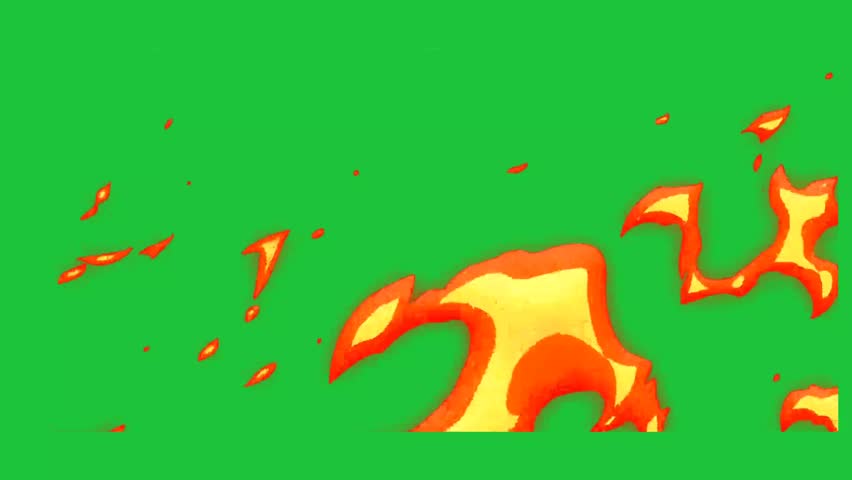 Animated stylized fire effects on green screen. Perfect for action, fantasy, or energy-themed projects. Easy chroma key