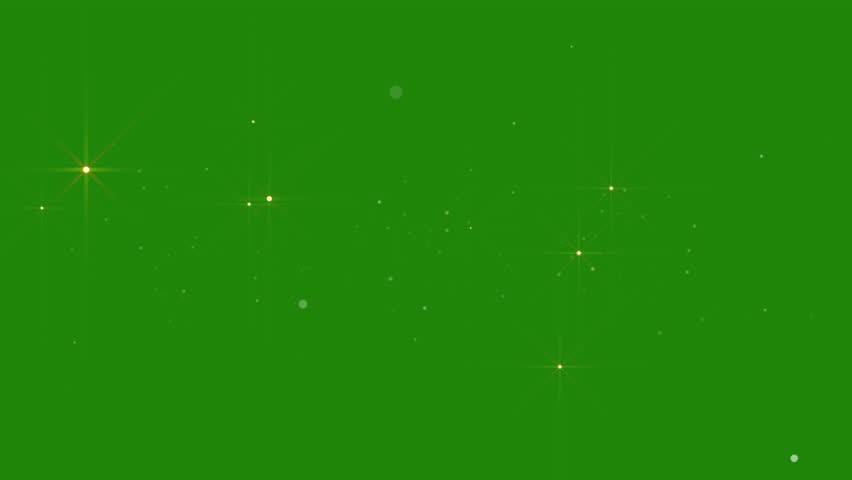 Glitter sparkle animated green screen. Gold shining dust light. Bokeh light particles