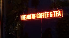 Vintage neon illuminates nighttime street, Nighttime urban scene with inviting coffee shop neon light - Powered by Shutterstock - Get 15% off with code: PIKWIZARD15