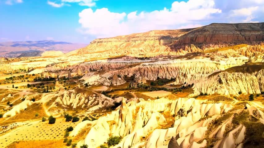 Panoramic aerial view of Cappadocia