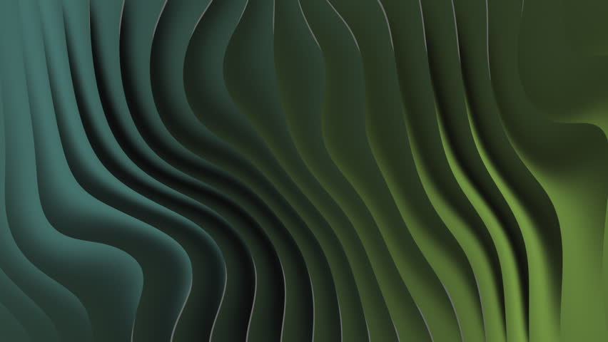 Organic Abstract Flowing Waves With Green And Teal Gradient Layers