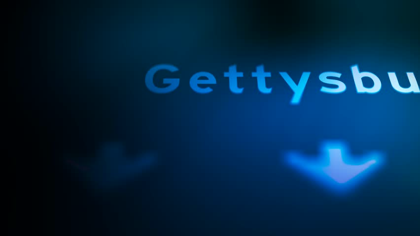 Crime Filler Shot - Cinematic Gettysburg PA Highway Sign at Night