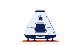 Spacecraft Landing Animation A Futuristic Capsule Descending To A Martian-Like Surface Technology - Powered by Shutterstock - Get 15% off with code: PIKWIZARD15