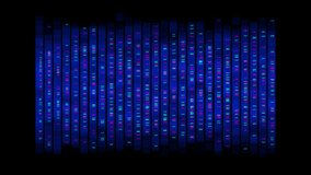 Blue scrolling DNA bar coding number sequence with digital data tech pattern - Powered by Shutterstock - Get 15% off with code: PIKWIZARD15