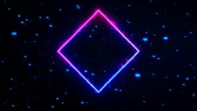 Futuristic Neon Diamond Frame with Digital Glitch Distortion on Dark Background - Powered by Shutterstock - Get 15% off with code: PIKWIZARD15