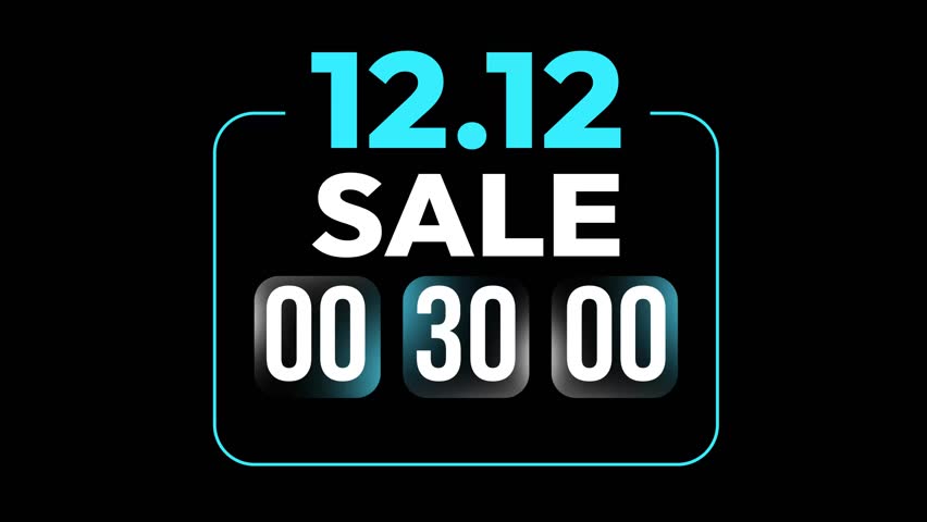 12.12 year ending December sale countdown timer, marketing strategy, 4k animation. 30 seconds, timer, offer, promotion.
