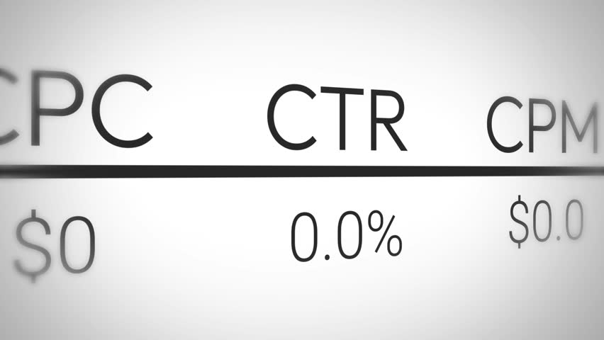 Increasing Click through rate close up concept showing with numbers percentage 4k animation. Online, ecommerce, sales, roi.